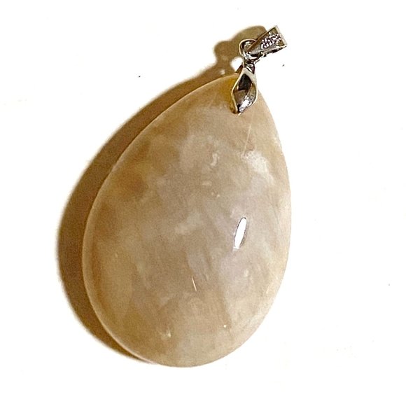 Natural Agate Pendant, Large Genuine Gemstone Water Drop Pendant - Picture 1 of 11